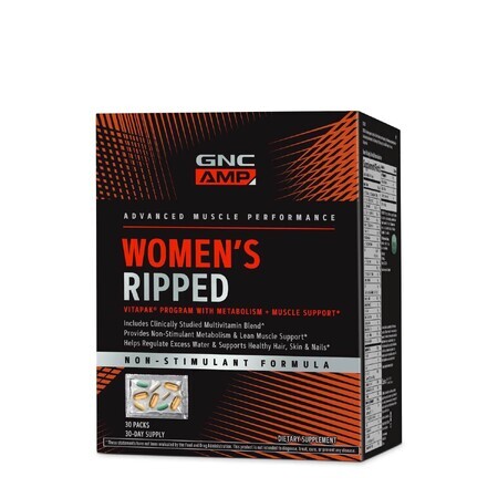 Gnc Amp Women’s Ripped Vitapak Program Non-stimulant, 30 Pachetele