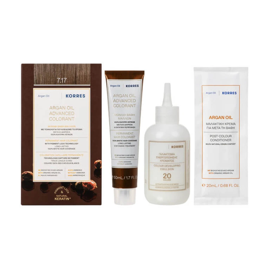 KORRES TINTURA PERMANENTE ALL'OLIO DI ARGAN BIONDO BEIGE 7.17