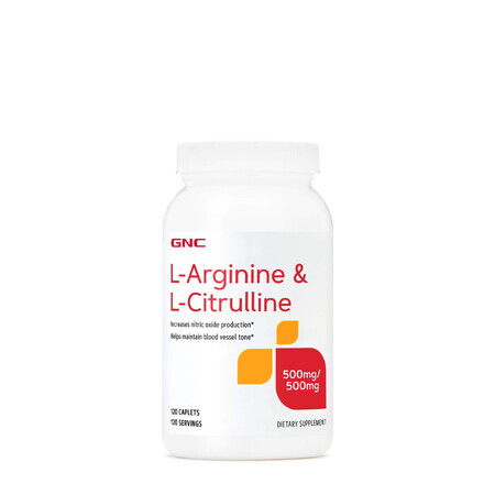 Gnc L-Arginin & L-Citrullin, L-Arginin & L-Citrullin, 120 Tb