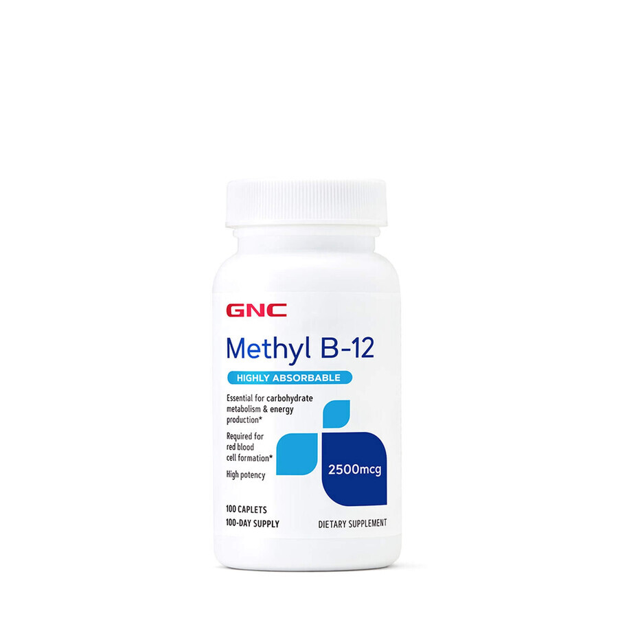 Gnc Methyl B-12 2500mcg, Vitamin B-12 Methylcobalamin, 100 Tb