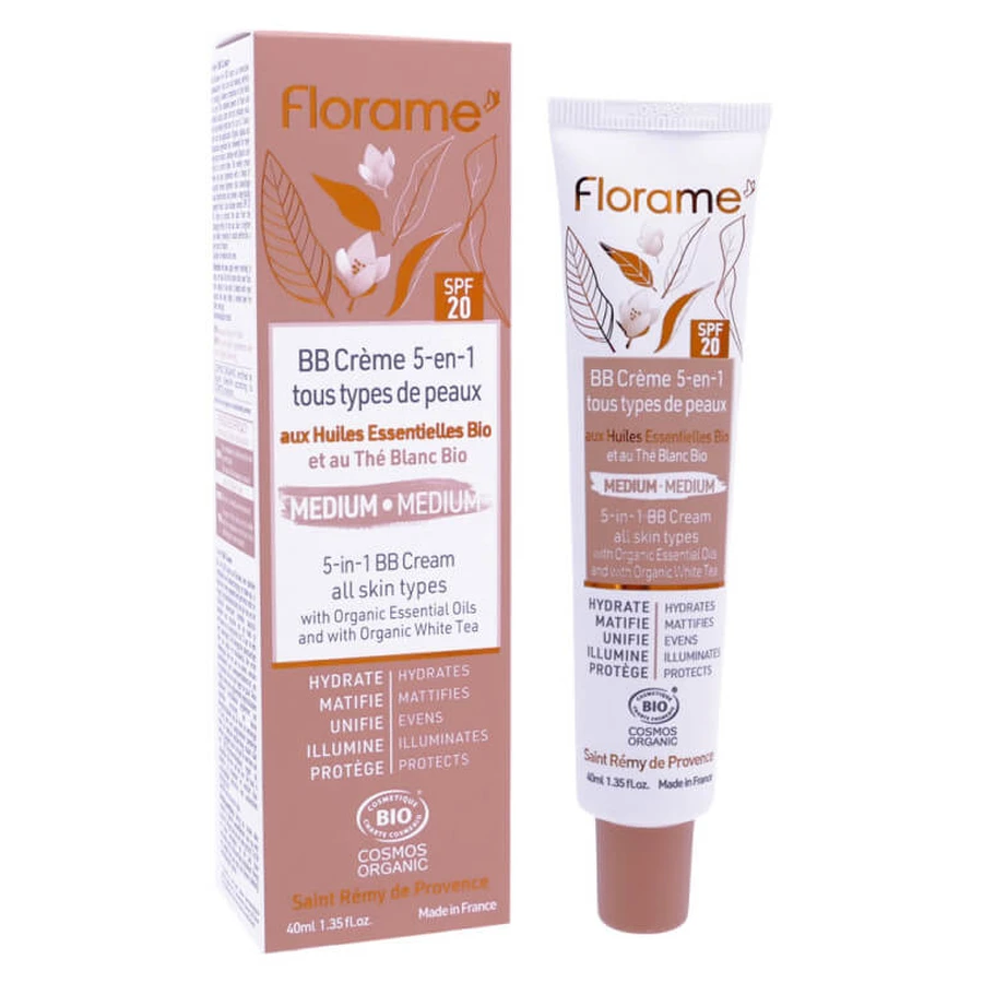 FLORAME CREMA BB BIOLOGICA 5 IN 1, TONALITÀ MEDIA, SPF 20, 40 ML