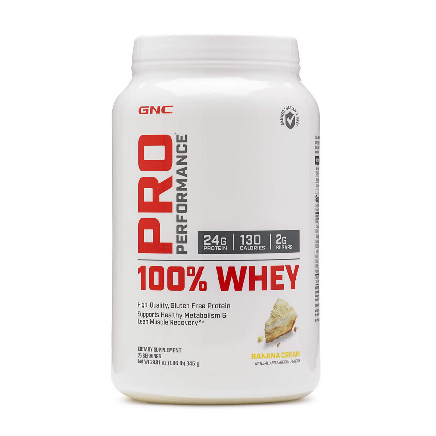 Gnc Pro Performance 100% Whey Protein al gusto di banana, 845 G