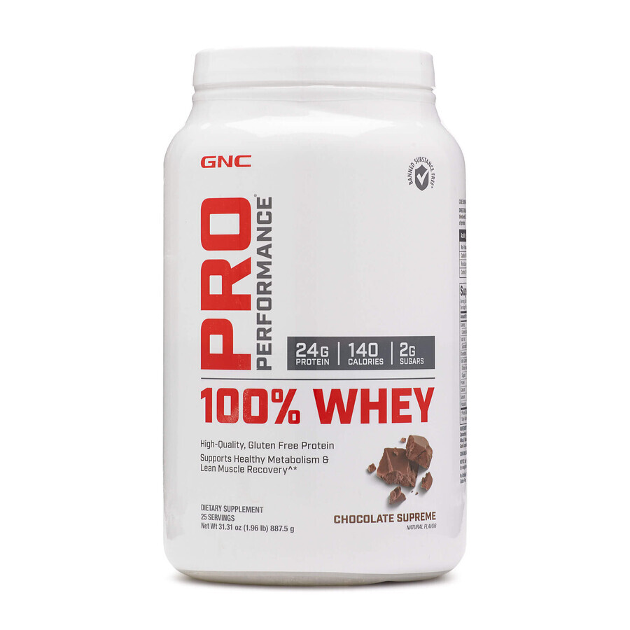 Gnc Pro Performance 100% Whey, Whey Protein, Chocolate Flavoured, 887.5g