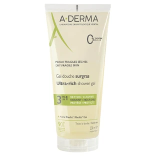 Gel de ducha ultra hidratante 3 en 1 de A-Derma, 200 ml