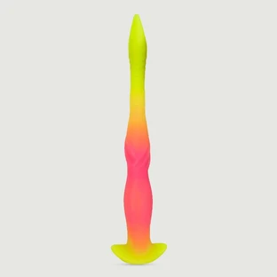 Dildo lung și gros din silicon luminos pentru antrenament de adâncime 42 x 3,2 cm - Multicolor