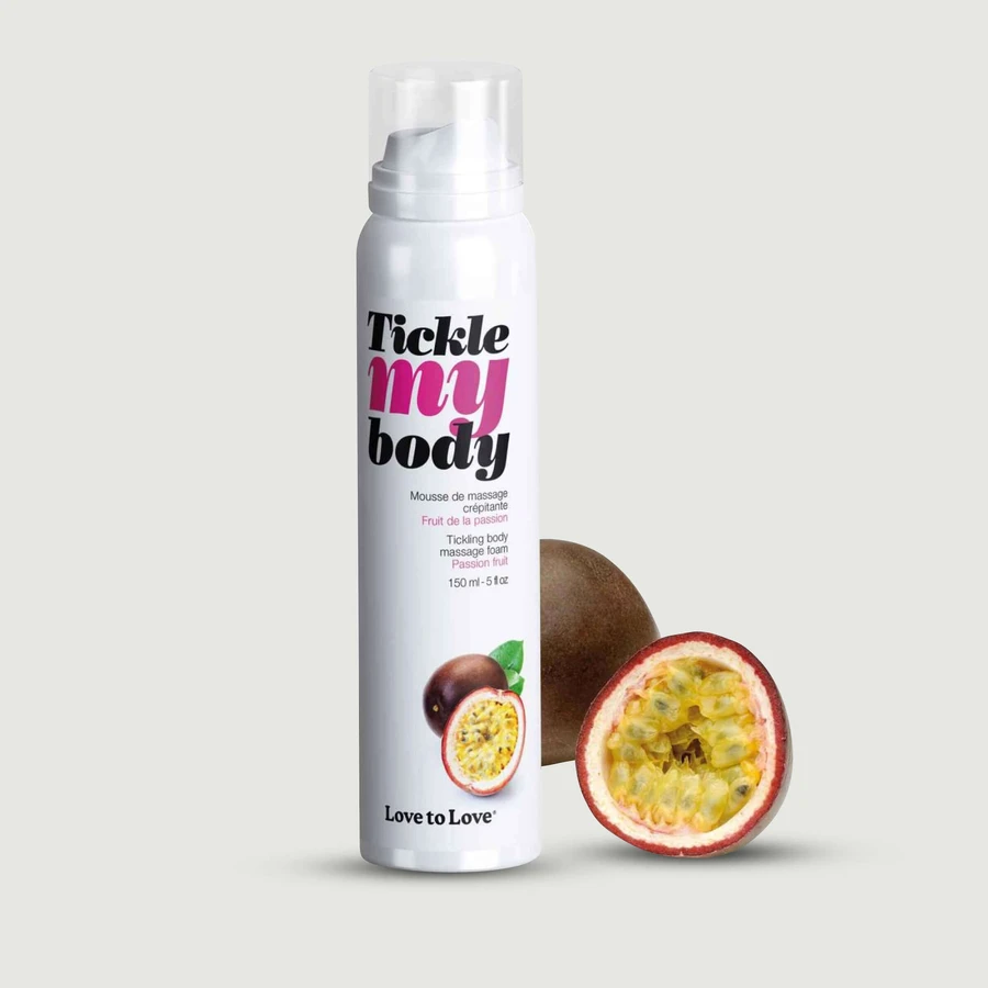 Tickle My Body Spumă de masaj cu aromă de fructul pasiunii - 150 ml