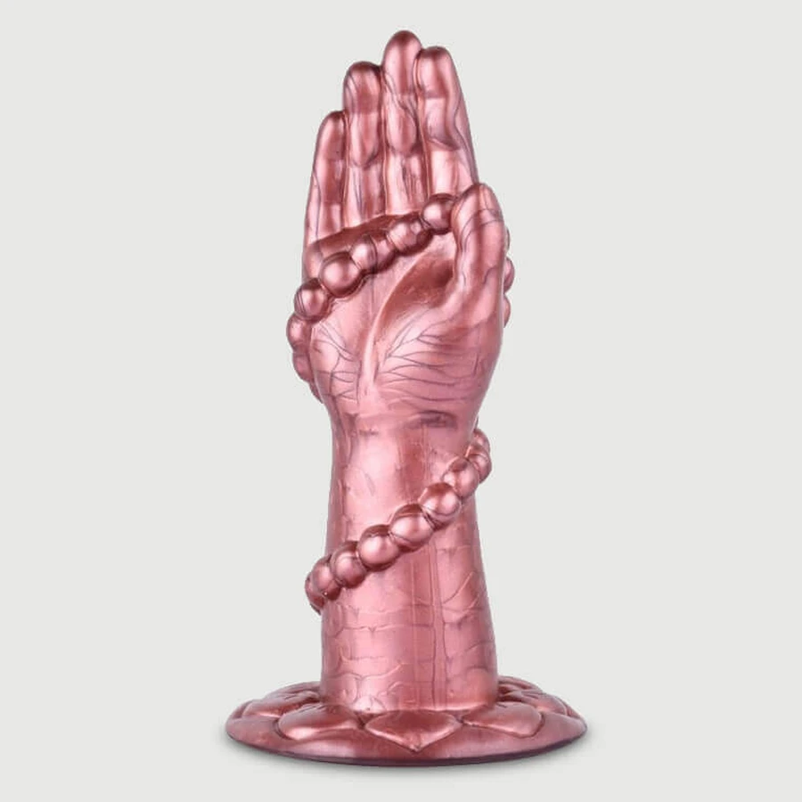 Silicone Fisting Hand with Beads, 14 x 4.5 cm - Pink