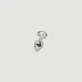Anal Collection: kleine metalen buttplug met rond sieraad - zilver/transparant