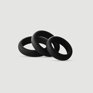 Set de inele pentru penis din silicon neted Ramrod - Negru