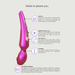 Stimulator clitoridian cu aripioare Pleaser Premium - Roz irizat