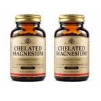 Chelato di magnesio 100 mg, 2 confezioni da 100 compresse, Solgar