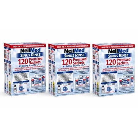 Sinus Rinse Kit, Nahrungsergänzungsmittel zur Spülung der Nasennebenhöhlen für Erwachsene, 3x120 Portionsbeutel