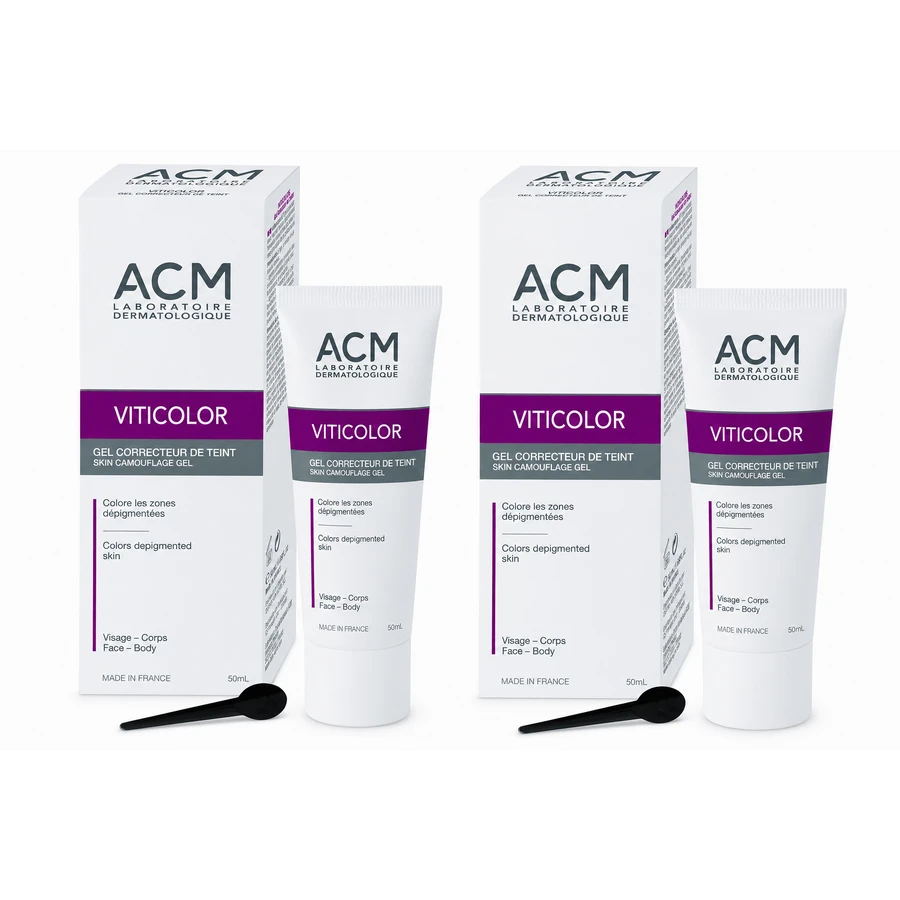 ACM Viticolor, gel tintóreo para pieles con manchas despigmentantes, 2x50 ml
