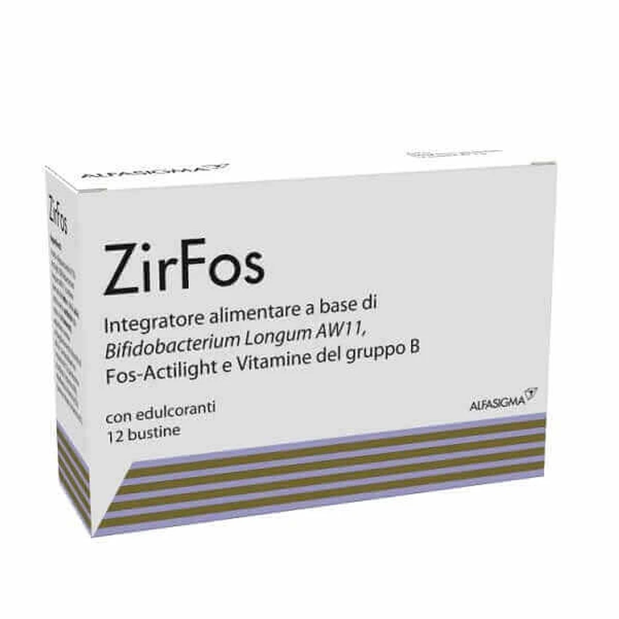 Zirfos al gusto di caramello, 2 confezioni da 12 bustine, Alfasigma