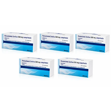 Paracetamol 500 mg, 5x20 tabletek, Zentiva: ceny i cechy