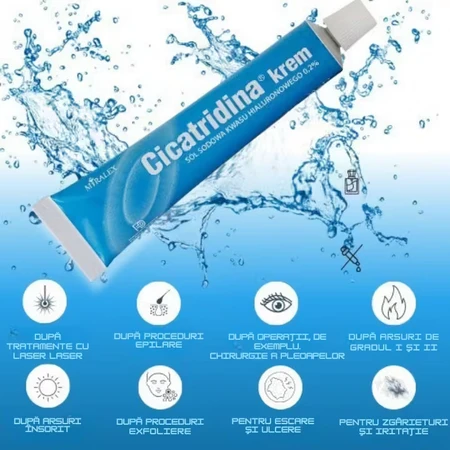 Crème Cicatridin, sel de sodium d'acide hyaluronique, 2x60 g, Miralex
