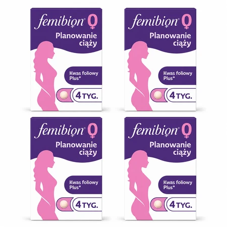 Femibion 0 Planowanie ciąży, Kwas foliowy Plus, 4x28 tabletek, Procter & Gamble: ceny i cechy