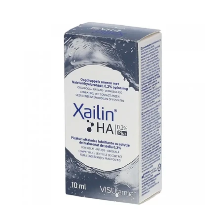 Xailin HA 0,2 % Plus Augentropfen, 4 × 10 ml, Visufarma