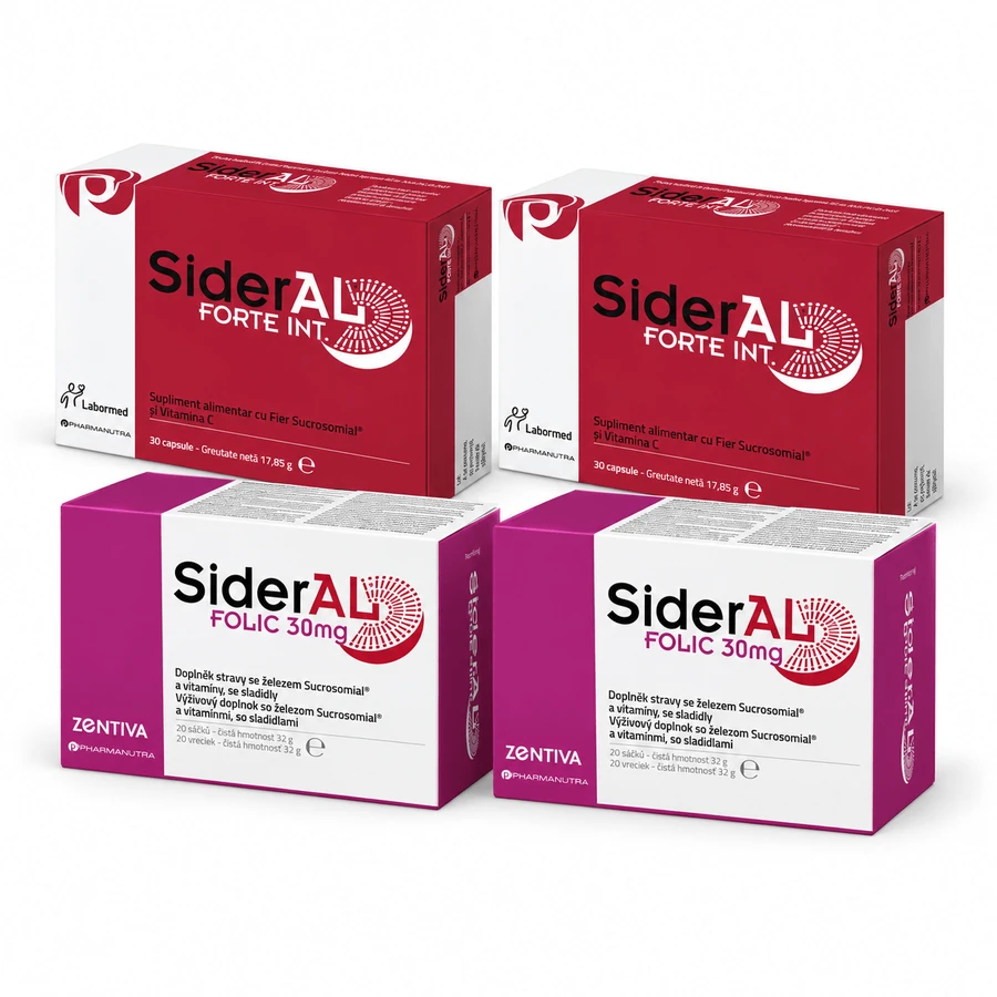 SiderAL Forte set, 60 capsules + SiderAL Folic 60 sachets, Zentiva