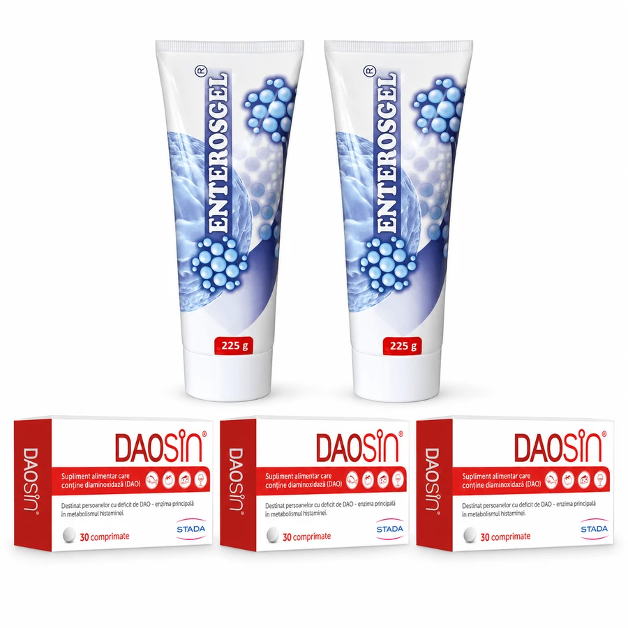 Set Daosin, 90 comprimate + Enterosgel, 450 g