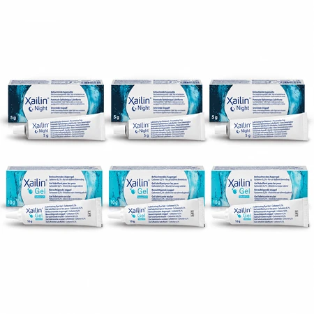 Xailin oogbevochtigingsgel, 30 g + Xailin Night 15 g Visufarma