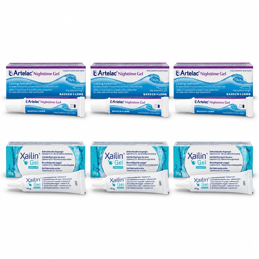 Xailin Eye Lubricating Gel, 30 g + Artelac Nighttime 30 g, Bausch+Lomb