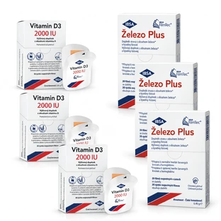 WITAMINA D3 IBSA 2000 IU 90 tabletek + Iron Plus 60 kapsułek, IBSA