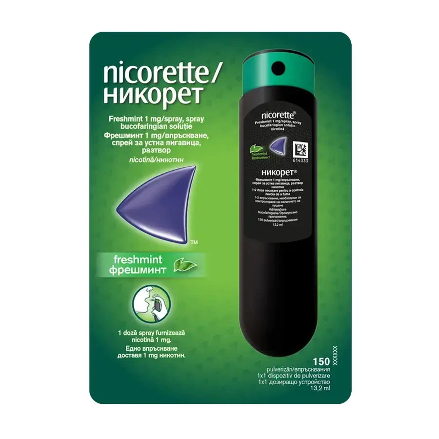 Nicorette Freshmint Spray, 1 mg, 39,6 ml, + Nicorette Clear 10 mg, 21 Pflaster, McNeil