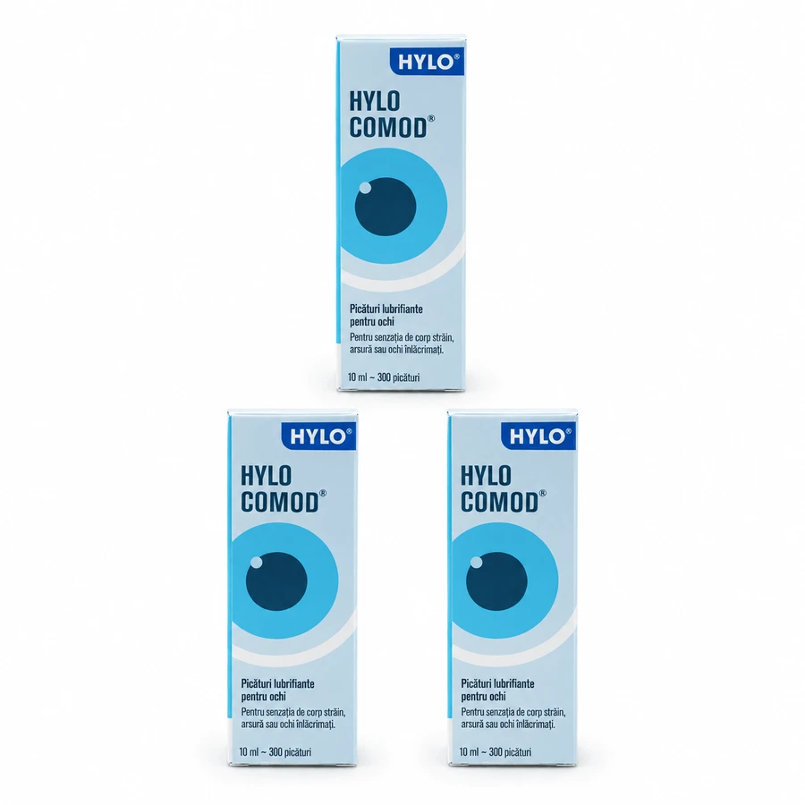 Hylo Eye Care HYLO-COMOD feuchtigkeitsspendende Augentropfen 3x10 ml