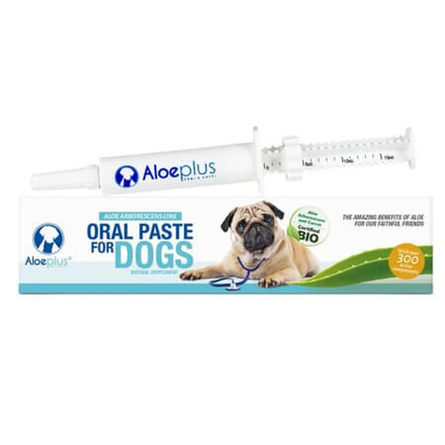 Pasta orala pentru sustinerea functiilor fiziologice la caini, 15 ml, Aloeplus