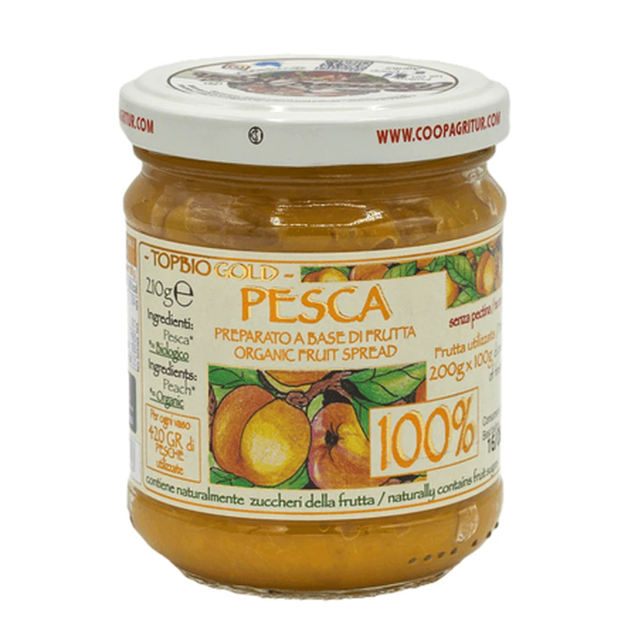 Confiture de pêches bio, 210 g, Biovicta