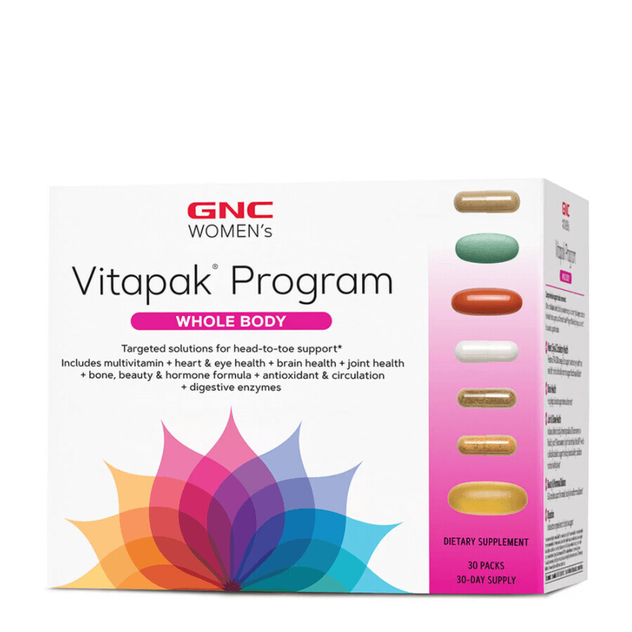 Gnc Women's Ultra Mega Whole Body Vitapak Program, Multivitamin-Komplex zur Unterstützung des gesamten Körpers, 30 Pakete