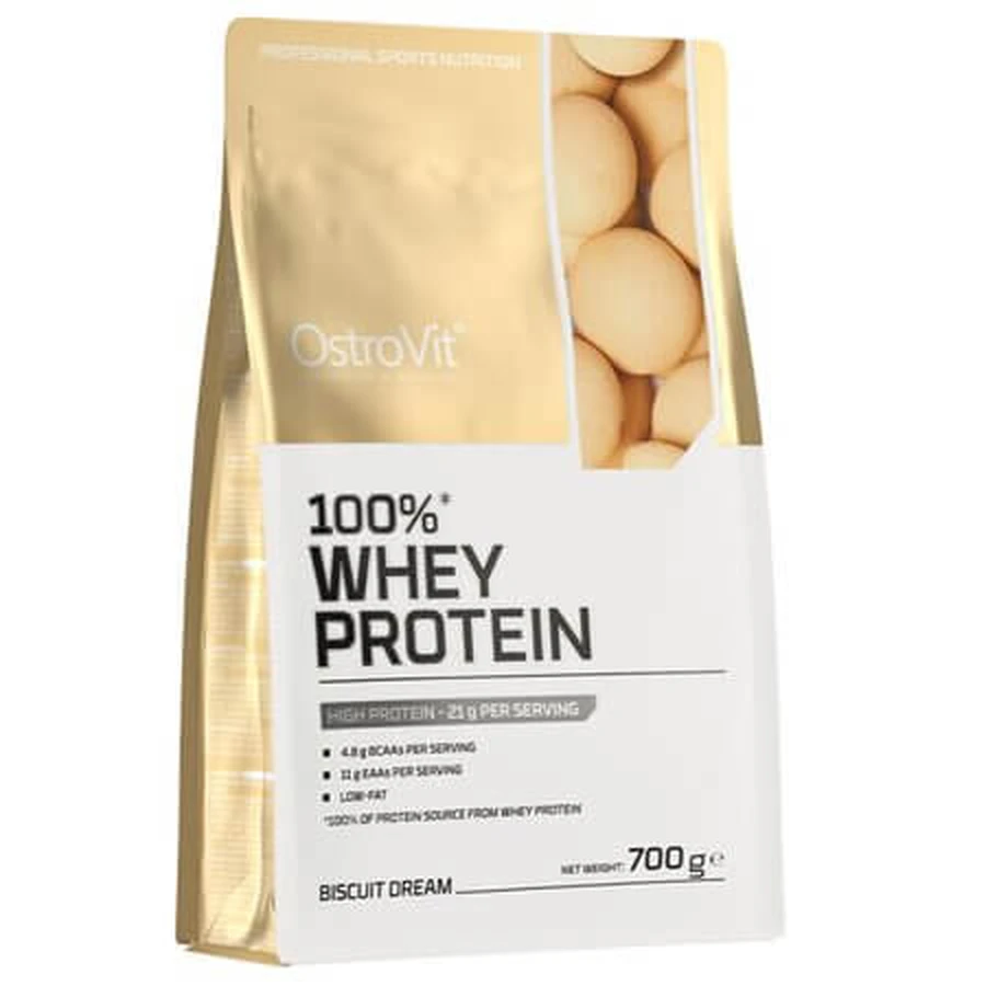 Proteine del siero di latte in polvere al gusto di biscotto, 700 g, OstroVit