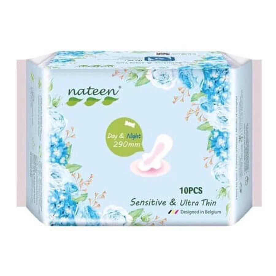 Absorbante subtiri cu aripioare de prindere Day & Night, 10 bucati, Nateen