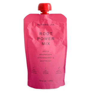 Puré pasteurizado con manzanas, frambuesas, fresas y remolacha — Root Power Mix, 180 g, Nutrino Lab