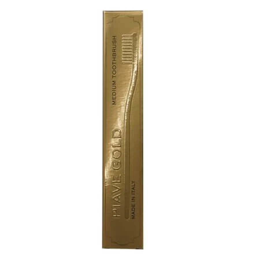 Brosse à dents classique avec manche doré, 1 pièce, Piave