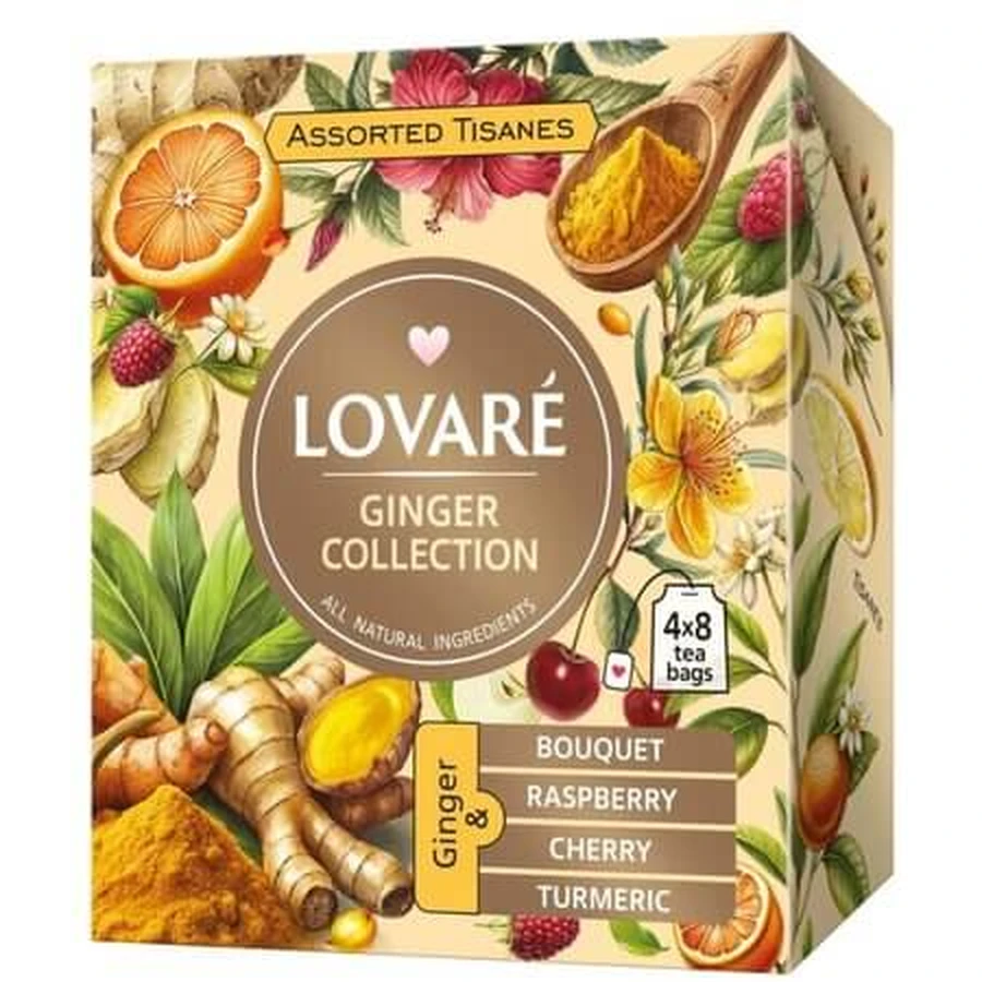 Ginger Collection Kräuterteemischung, 32 Teebeutel à 1,8 g, Lovare