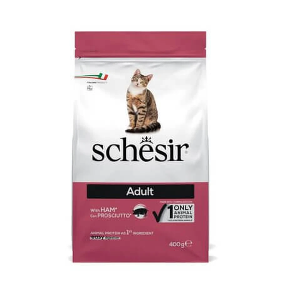 Droogvoer met ham voor volwassen katten, 400 g, Schesir