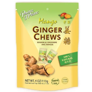 Prince Of Peace Ginger Chews, caramel aromatisé au gingembre et à la mangue, 85 g