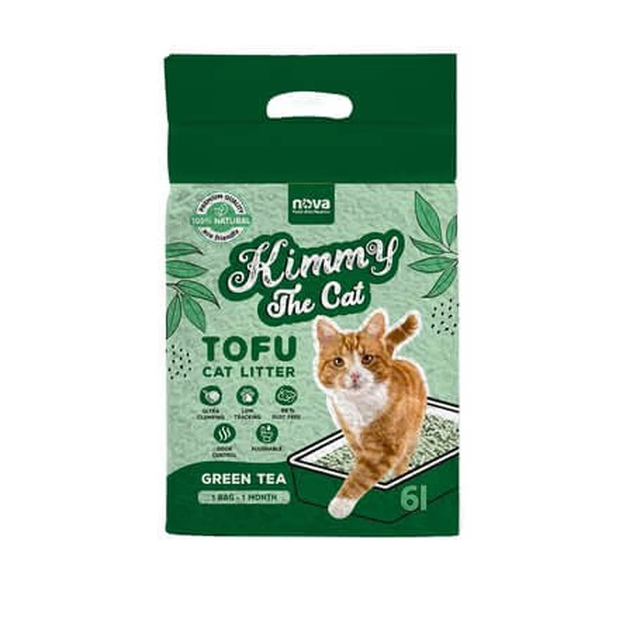 Katzenstreu mit Grüntee und Tofu, 6 l, Kimmy The Cat