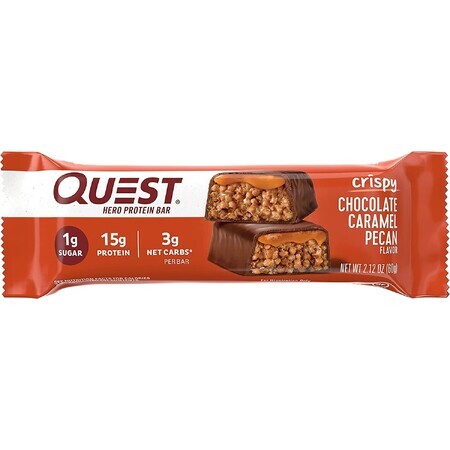 Quest Hero Knusprige Schokolade, Pecan und Karamell gewürzt Protein Bar, 60 G