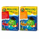 Bâtonnets de poisson aux oméga-3, saveur framboise, 36 pièces + saveurs citron et orange, 36 pièces, Mollers