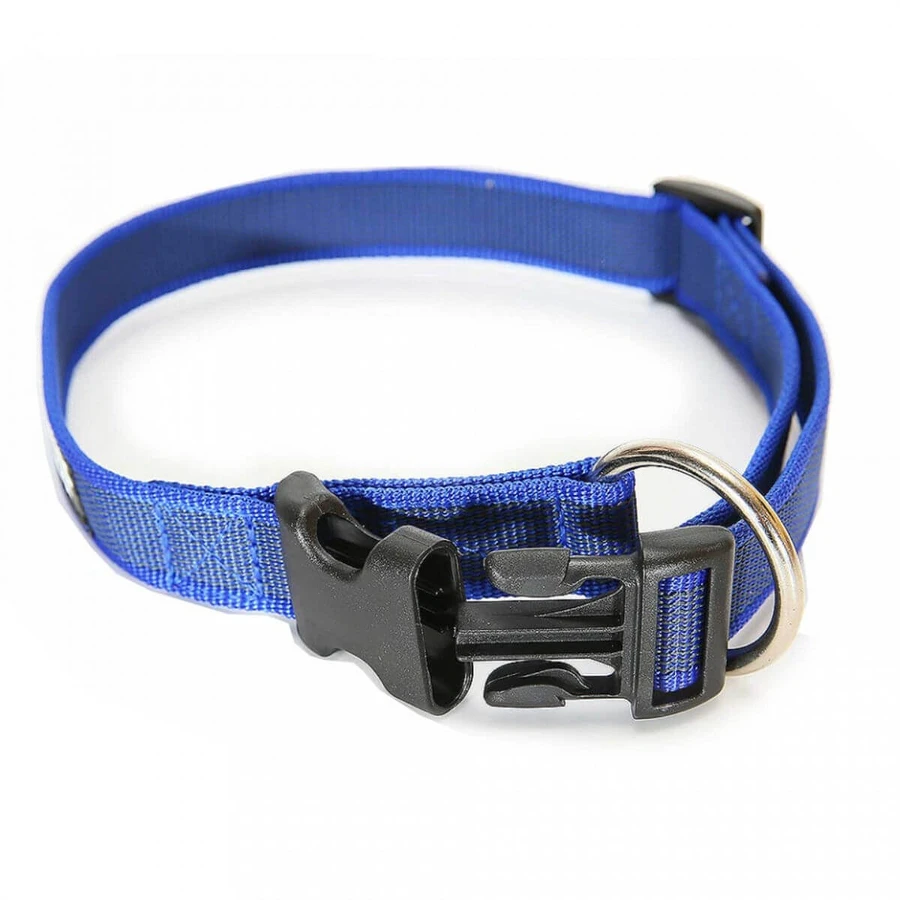 JULIUS-K9 Color & Gray, regulowana obroża dla psów z uchwytem, nylonowa, 20 mm x 27–42 cm, niebiesko-szara: ceny i cechy