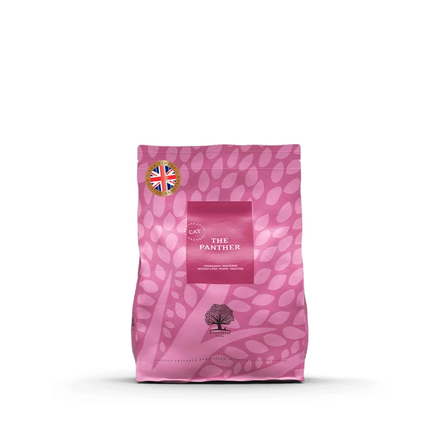 ESSENTIAL Panther, Lachs und Weißfisch, getreidefreies Trockenfutter für ältere, kastrierte Katzen, 1,5 kg