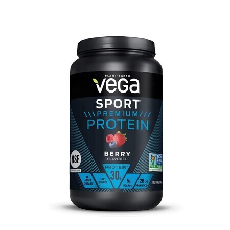 Vega Sport Premium Protein, pflanzliches Protein, mit Beerengeschmack, 801 G
