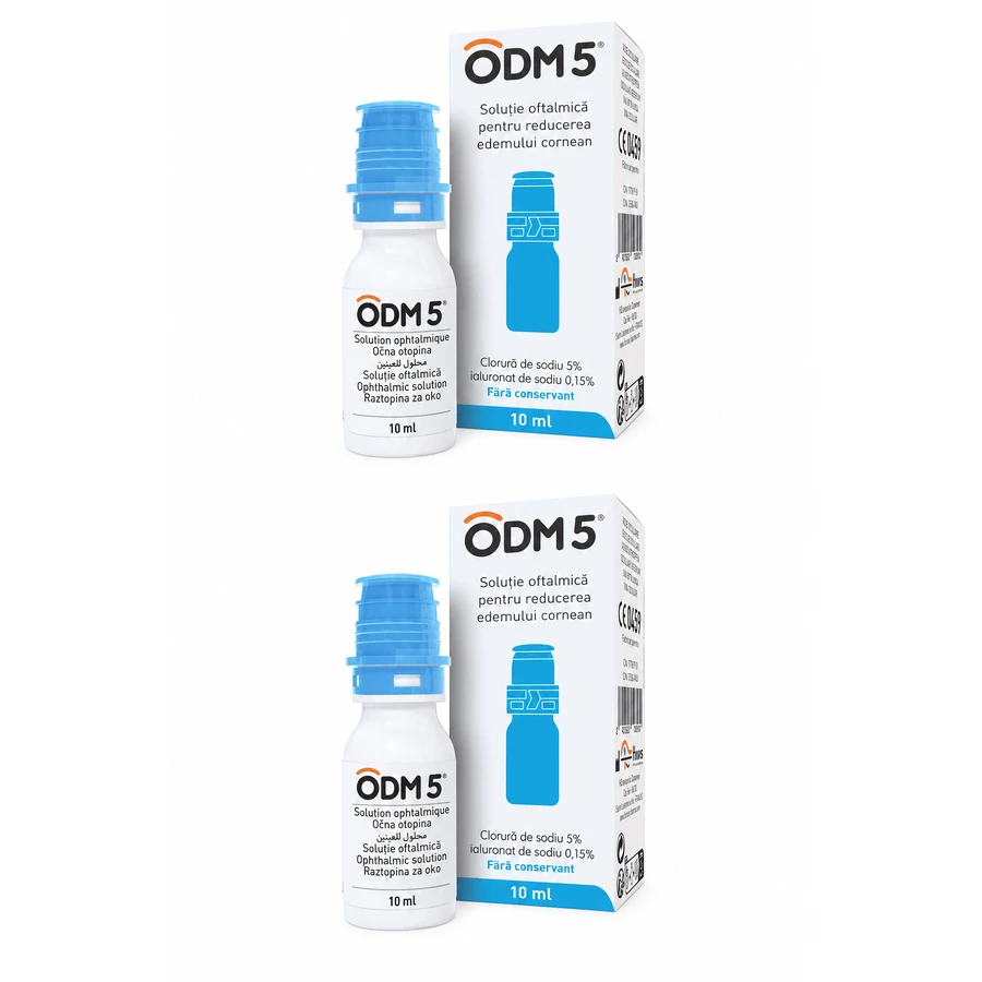 ODM 5, 2 x 10 ml, oogdruppels ter vermindering van hoornvliesoedeem, Horus Pharma 