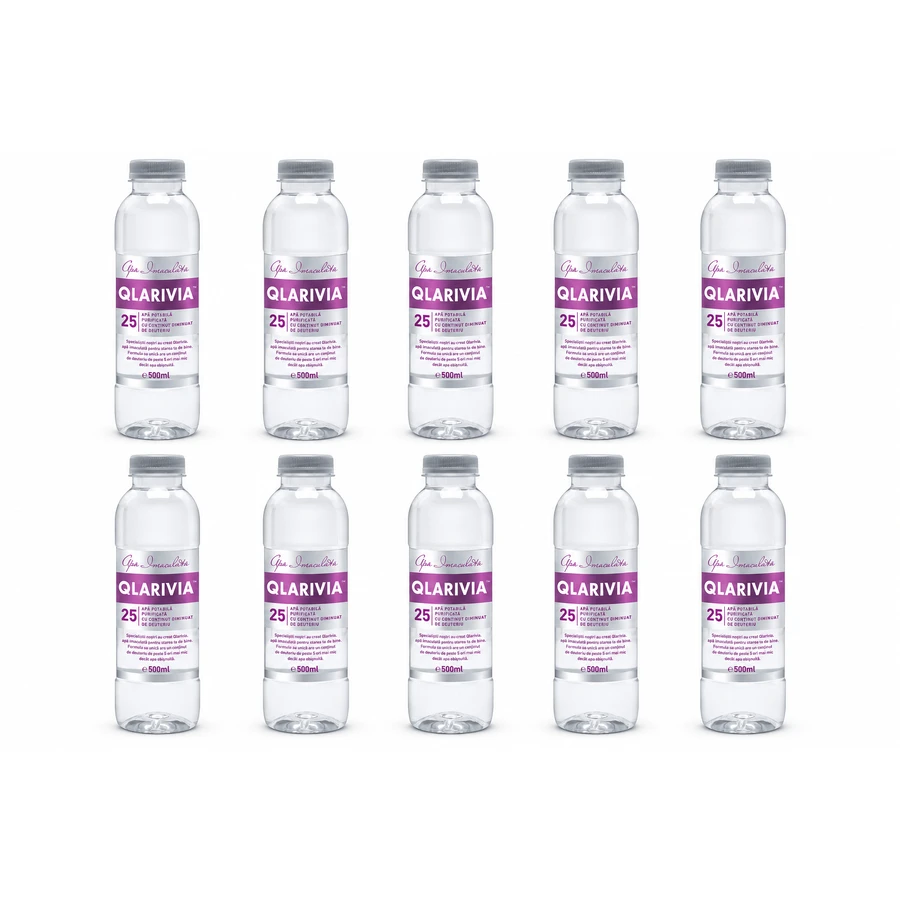 Apa cu continut redus de deuteriu Qlarivia 25 ppm, 10x500 ml, Mecro System