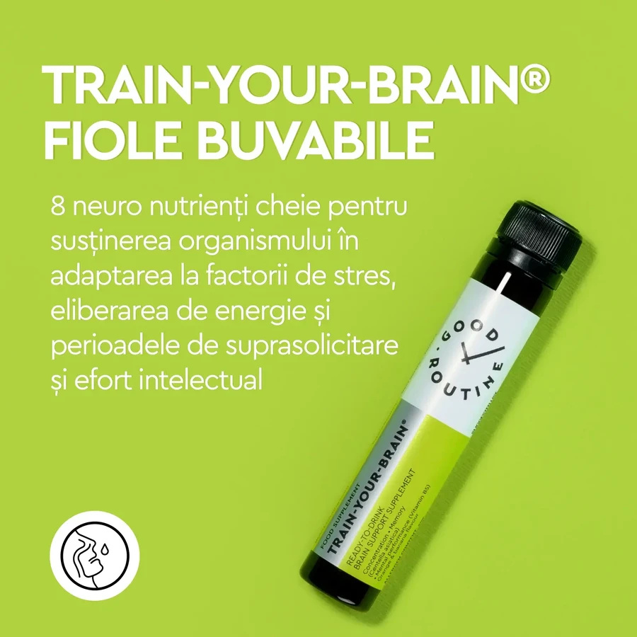 Train-Your-Brain, 9 fiale bevibili da 25 ml, Good Routine SECOM