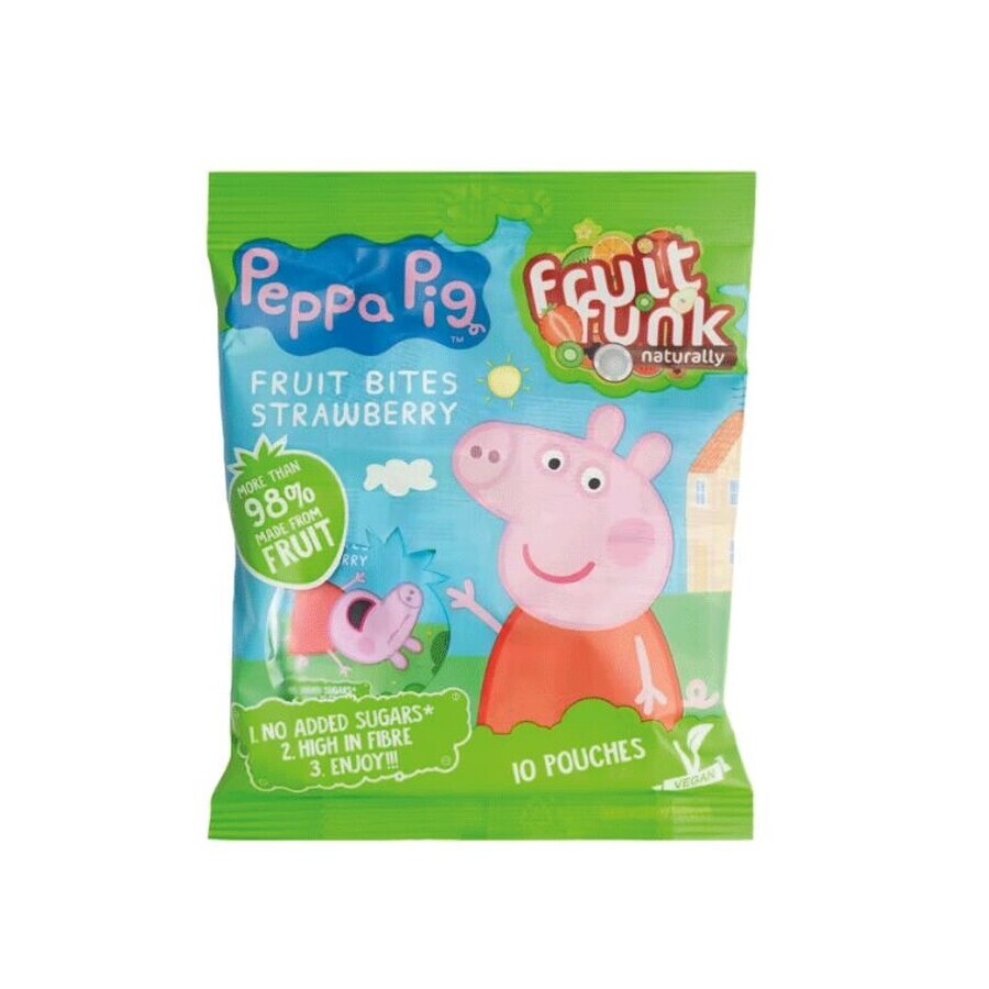 Gustare din fructe cu capsuni Peppa Pig, 100 gr, Fruit Funk