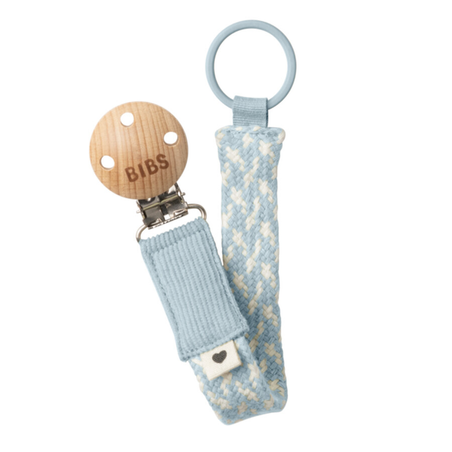 Lantisor clip pentru suzeta, Baby Blue - Ivory, Bibs